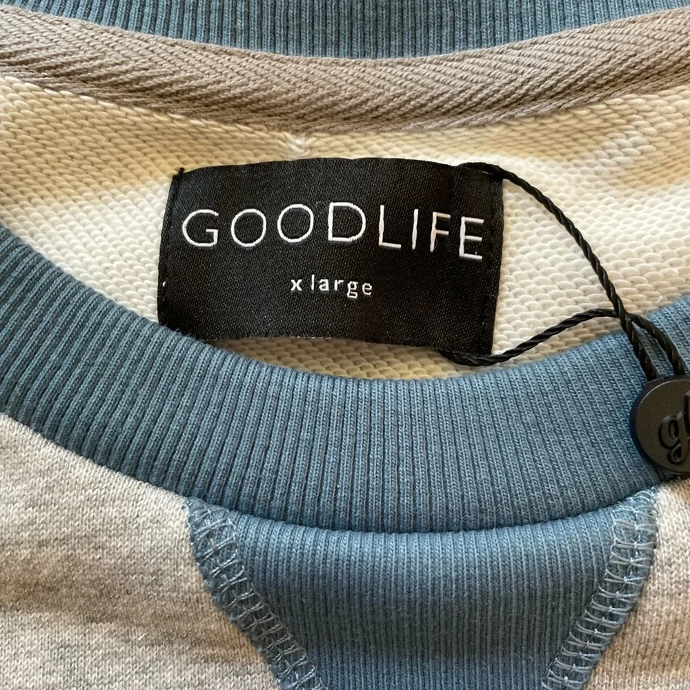 NWT Goodlife Men’s Crewneck Sweatshirt Size XL | Grey & Blue - Picture 5 of 12